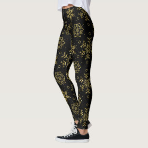 Frische Töne Weihnachts-Schneeflocken-Muster Leggings