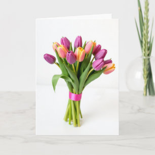 Frische Tulpen-Blumenstrauß-Karte Karte
