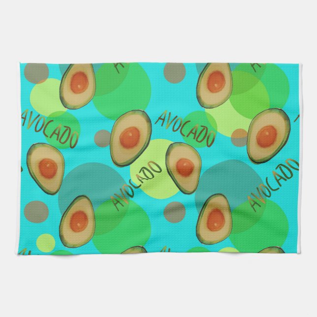 Frische und lustige Avocadomuster Geschirrtuch (Horizontal)