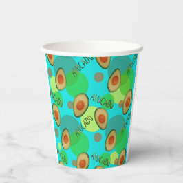 Frische und lustige Avocadomuster Pappbecher