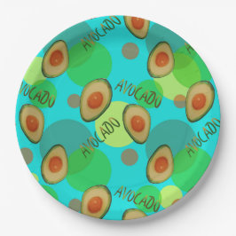 Frische und lustige Avocadomuster Pappteller