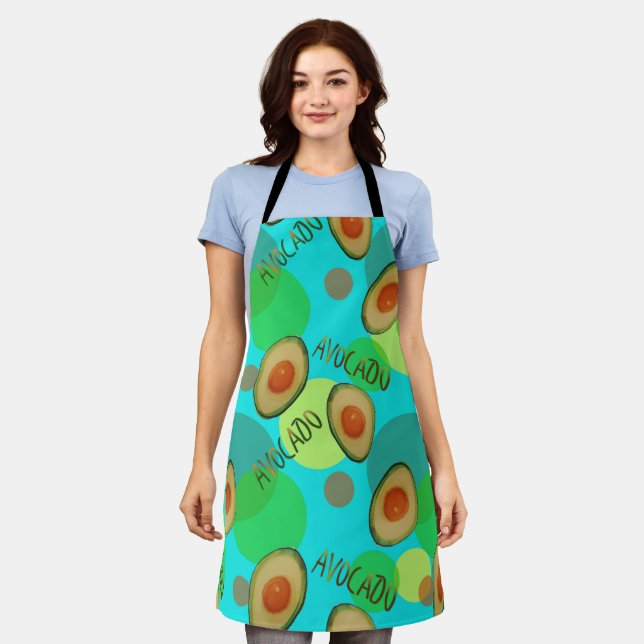 Frische und lustige Avocadomuster Schürze (Getragen)