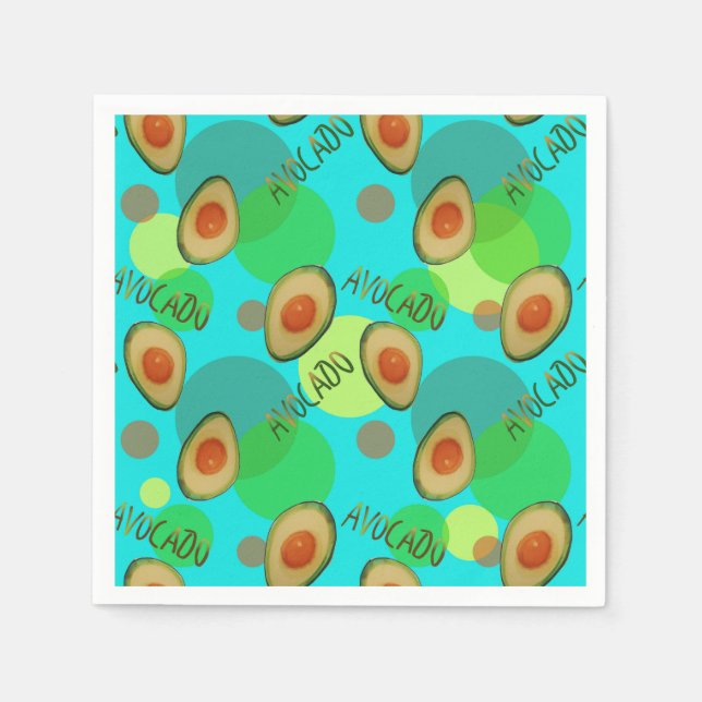 Frische und lustige Avocadomuster Serviette (Vorderseite)