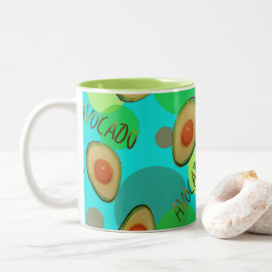 Frische und lustige Avocadomuster Zweifarbige Tasse