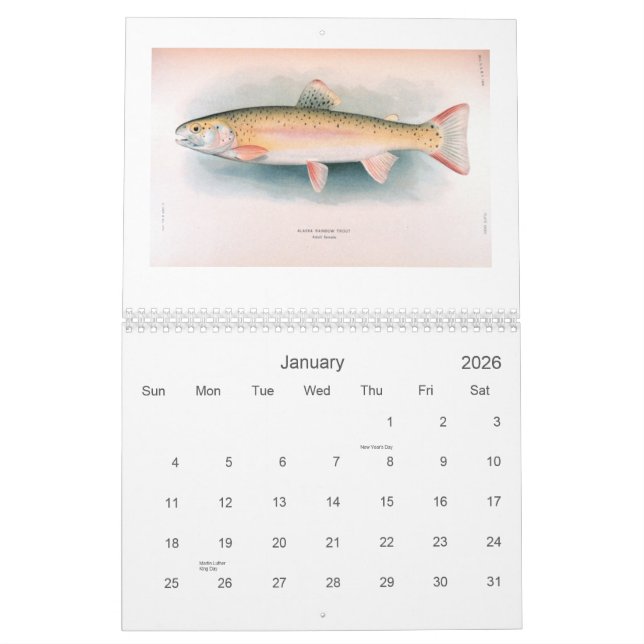 Frische und Salzwasserfisch-Kalender Kalender (Jan 2026)