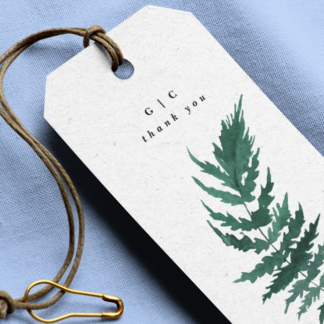 Frische Vegetation Moderne Aquarell Gastgeschenk H Geschenkanhänger (Von Creator hochgeladen)