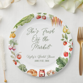 Frische vom Brautparty des Marktes für Bauern Pappteller