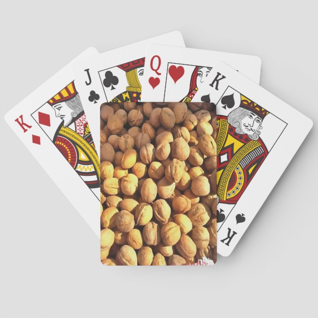 Frische Walnüsse Hyperrealistische Malerei Spielkarten (Rückseite)