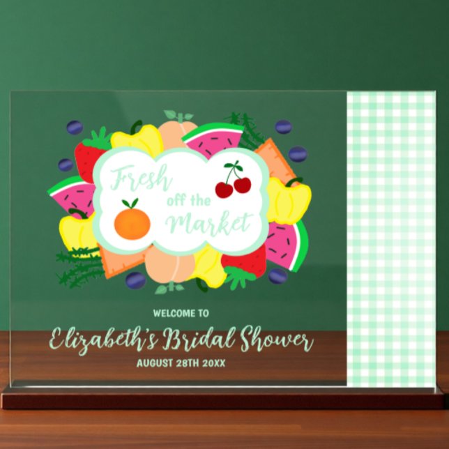 Frische Ware von Markt Brautparty Acrylschild (Von Creator hochgeladen)