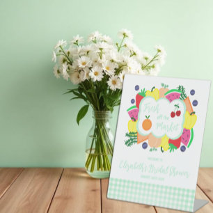 Frische Ware von Markt Brautparty Sockelschild