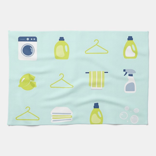 Frische Wäschetag-Muster Geschirrtuch (Horizontal)
