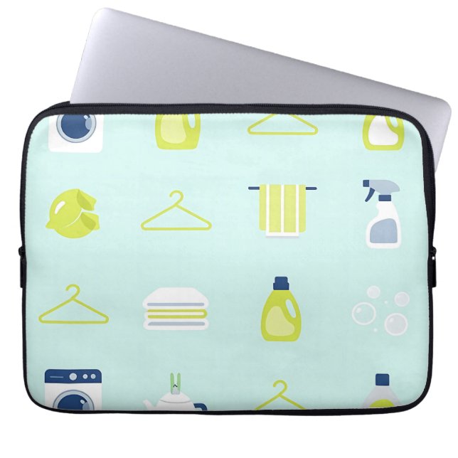 Frische Wäschetag-Muster Laptopschutzhülle (Vorderseite)
