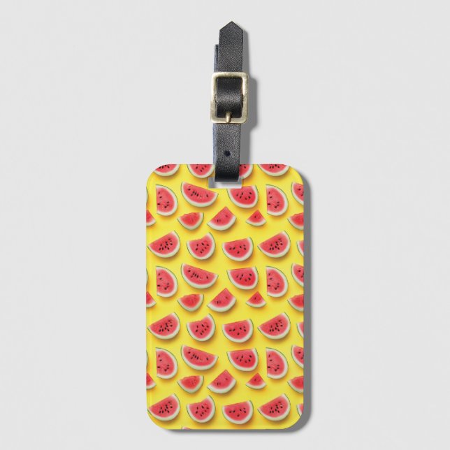 Frische Wassermelone Muster Locarno Gepäckanhänger (Vorderseite Vertikal)
