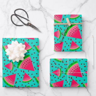 Frische Wassermelonen-Scheibe im Sommer Kühl  Geschenkpapier Set