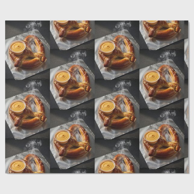 Frische weiche Brezel Geschenkpapier (Flach)