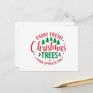 Frische Weihnachtsbäume anbauen Feiertagspostkarte