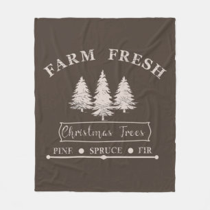 Frische Weihnachtsbäume anbauen Fleecedecke