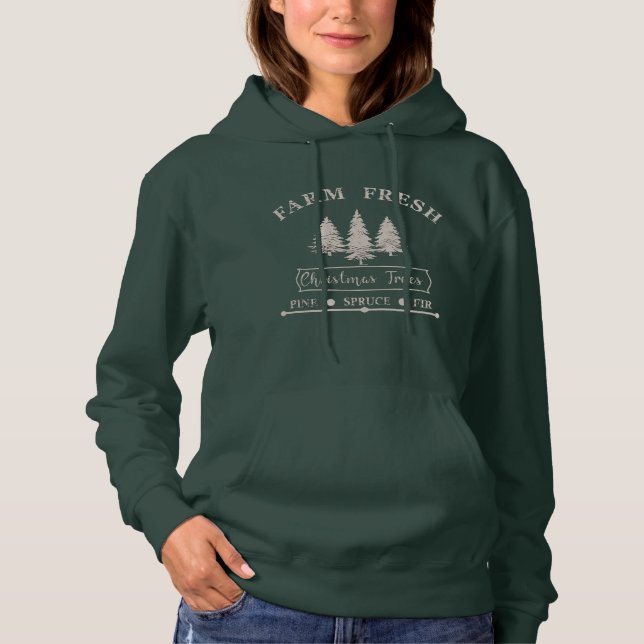 Frische Weihnachtsbäume anbauen Hoodie (Vorderseite)