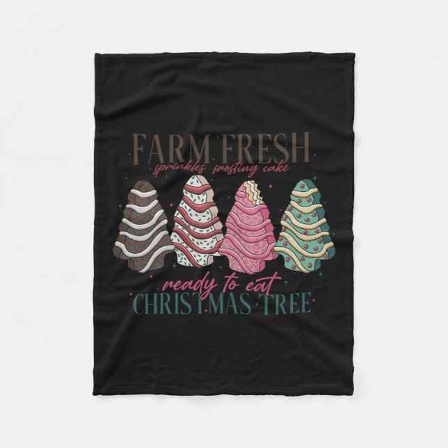 Frische Weihnachtsbäume Debbie Pajama Xmas Fleecedecke (Vorderseite)