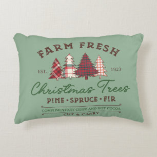 Frische Weihnachtsbäume Name der Familie Dekokissen