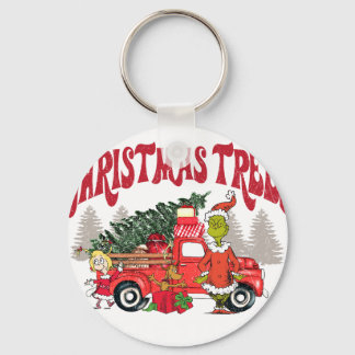frische Weihnachtsbäume vom Bauernhof Grinch Schlüsselanhänger