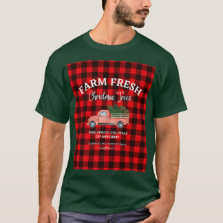 FRISCHE WEIHNACHTSBÄUME VOM HOF, ALTER ROTER LKW, T-Shirt