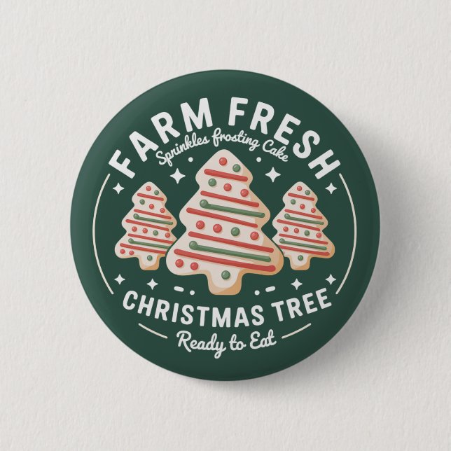 Frische Weihnachtsbaume Weihnachten Weihnachtsfest Button (Vorderseite)