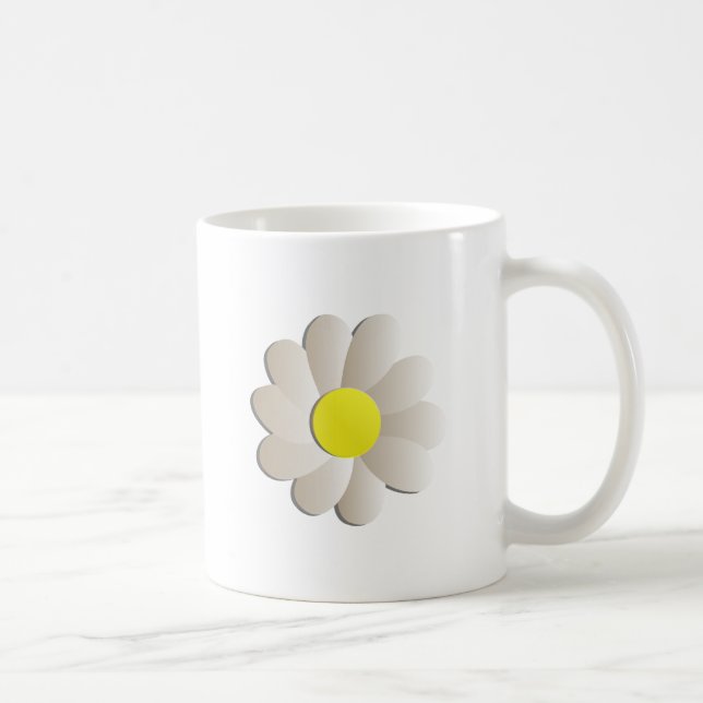 FRISCHE WEISSES GÄNSEBLÜMCHEN-BLUME, KAFFEETASSE (Rechts)