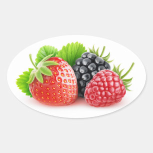 Frische Wildbeeren Ovaler Aufkleber