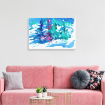 Frische Winterbäume Malerei / Künstler Larry Lerew