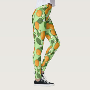 Frische Zitronen auf der zweiteiligen Zitrusfrucht Leggings