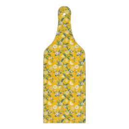 Frische Zitronen-Blumen-Botanik-Muster  Schneidebrett
