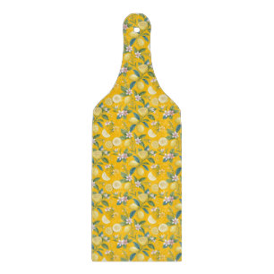 Frische Zitronen-Blumen-Botanik-Muster Schneidebrett