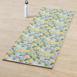 Frische Zitronen-Blumen-Botanik-Muster  Yogamatte