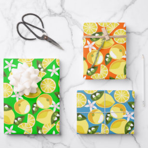 Frische Zitronen Geschenkpapier Set