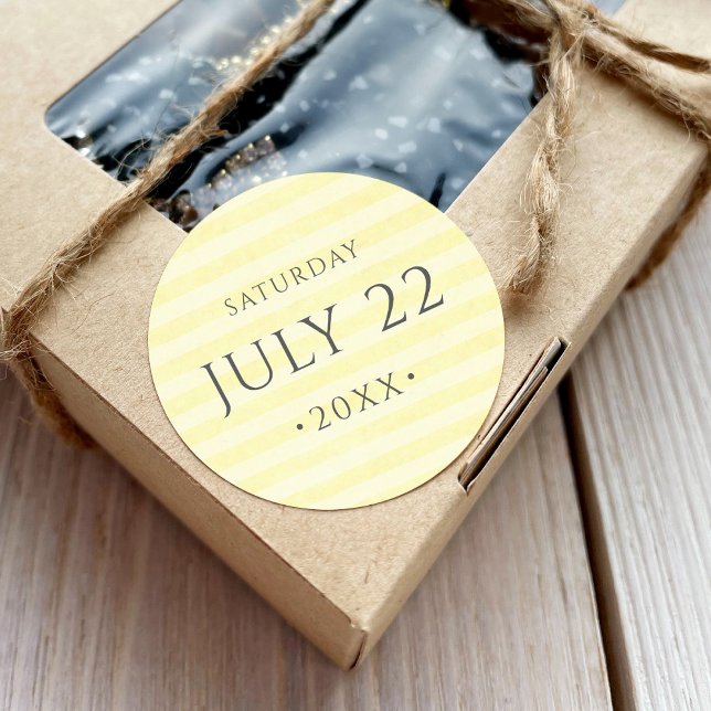 Frische Zitronenfarbe und Datum Runder Aufkleber (Von Creator hochgeladen)