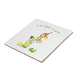 Frische Zitronensaft Cooles Getränk Lemonade Somm Fliese