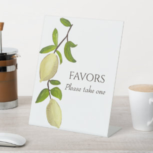 Frische Zitrusfarbige Bemalte Zitronen Moderne Med Sockelschild