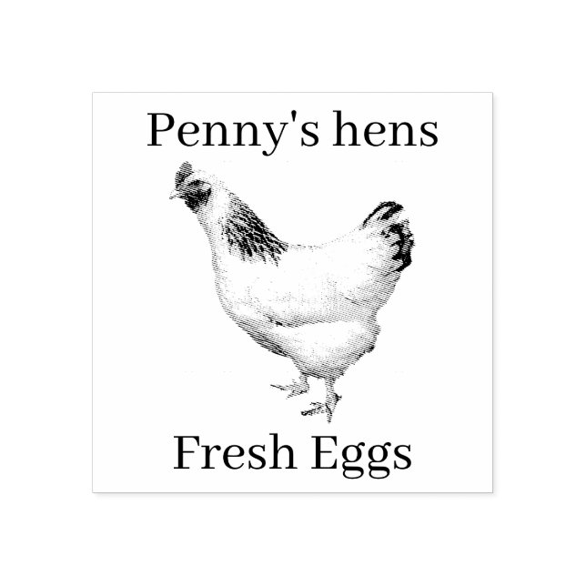 Frischeier Ihr Name Hühnerhennen V2 Briefmarke Eie Gummistempel (Prägung)