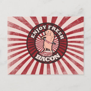 Frischen Speck essen lustige Schwein Parodie Postkarte