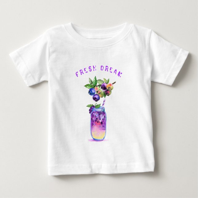 Frischer Blueberry Drink Baby T - Shirt - Custom T (Vorderseite)