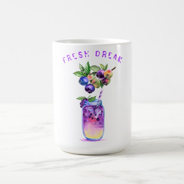 Frischer Blueberry Drink Design Coffee Tasse (Mittel)