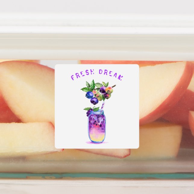 Frischer Blueberry Juice Cool Drink - Sommercockta Etiketten (Befestigt)