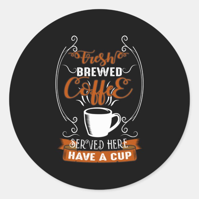 Frischer Brei-Kaffee Runder Aufkleber (Vorderseite)