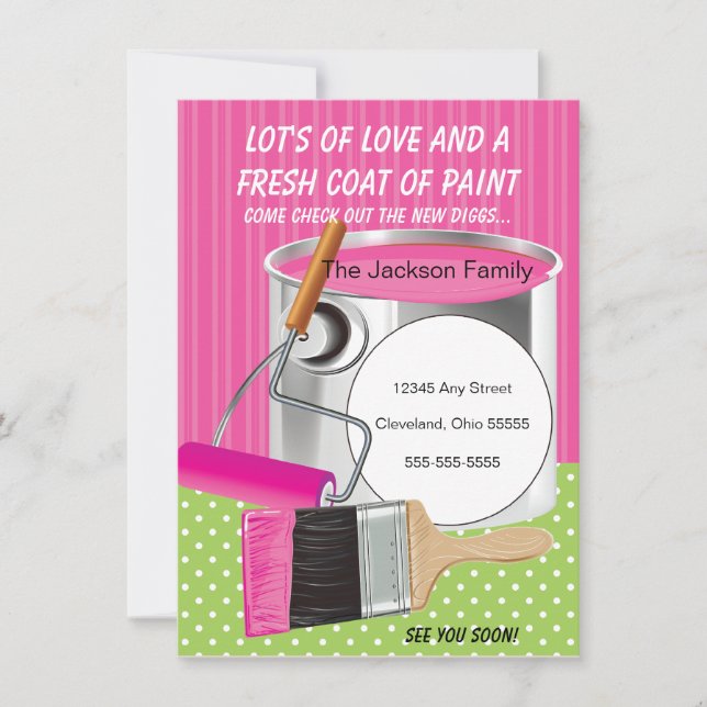 Frischer Coat of Paint Moving Announcement Ankündigung (Vorderseite)