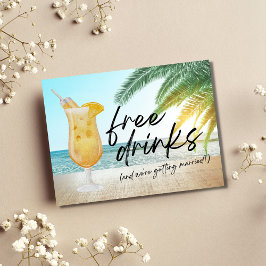 Frischer Drink Beach Hochzeit Save the Date Ankündigungspostkarte