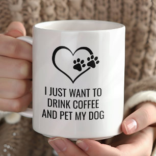 Frischer Drink Kaffee und Pet mein Hund Kaffeetasse
