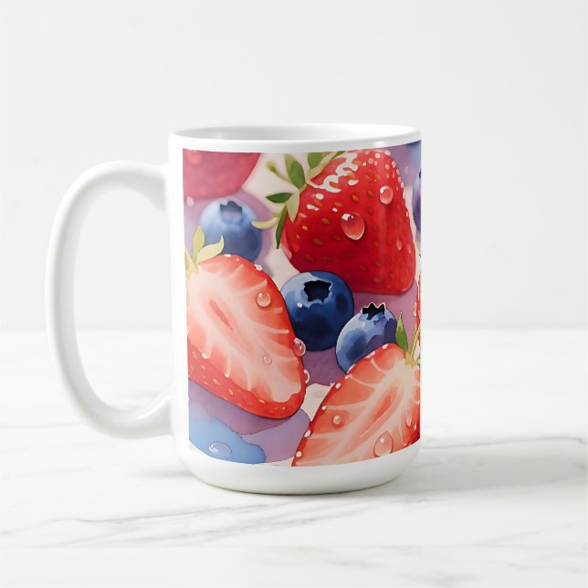 Frischer Erdbeer Blaubeer Sprudel Kaffeetasse (Links)