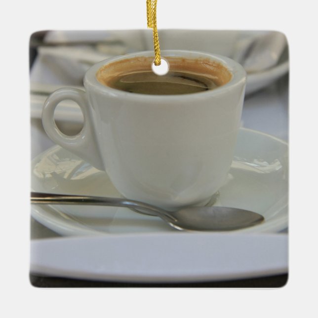 Frischer Espresso Keramikornament (Vorderseite)