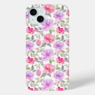 Frischer Frühlingsvibe: Rosa und lila florales Des Case-Mate iPhone Hülle